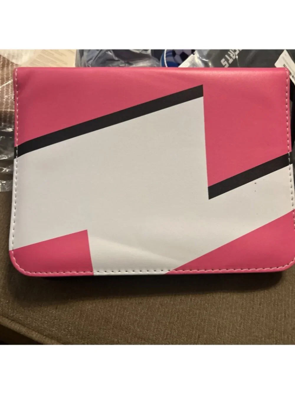 Pokemon Card Binder Sylveon With Card Sleeves Pink White Black Zipper Closure